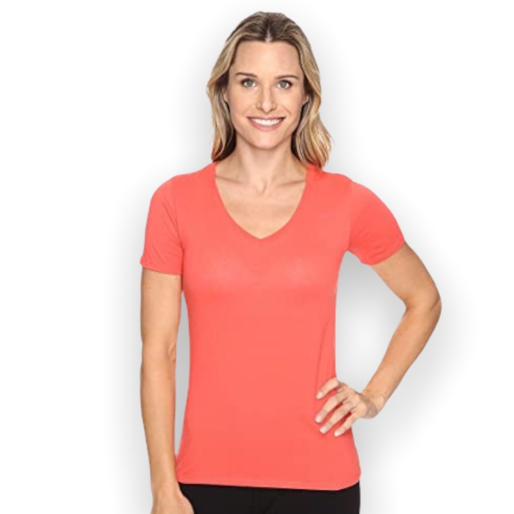 Nike Dri-Fit V-Neck Athletic Workout Running Yoga Active Short Sleeve Tee